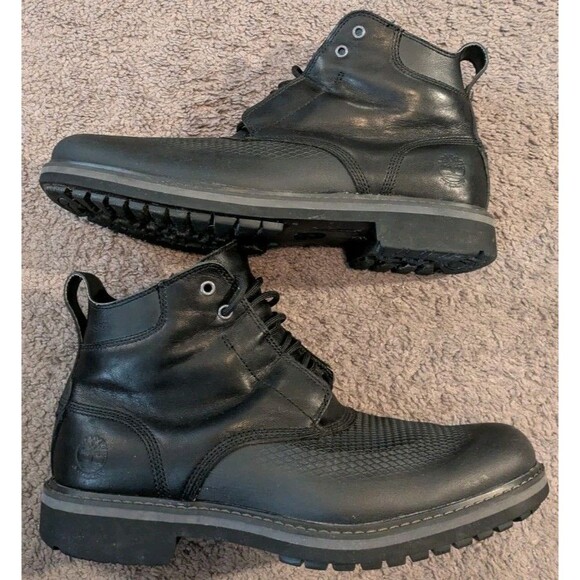 Timberland Kendrick Anti Fatgiue Chukka Black Leather Boots Men's 9 - Picture 1 of 8